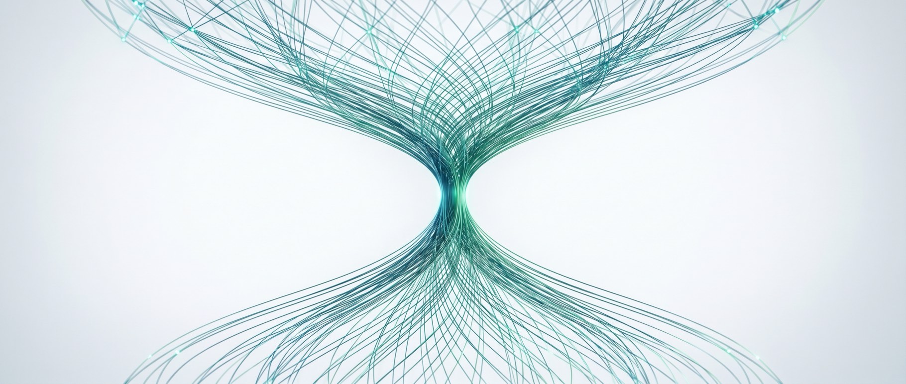 A network topology narrowing through a single waist, many apps above, many bearers below